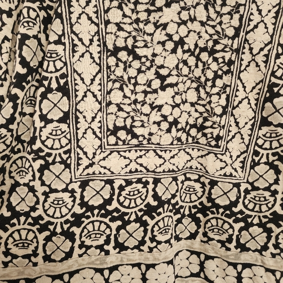 C Lucky brand beige&black boho style top sz L - Picture 3 of 9